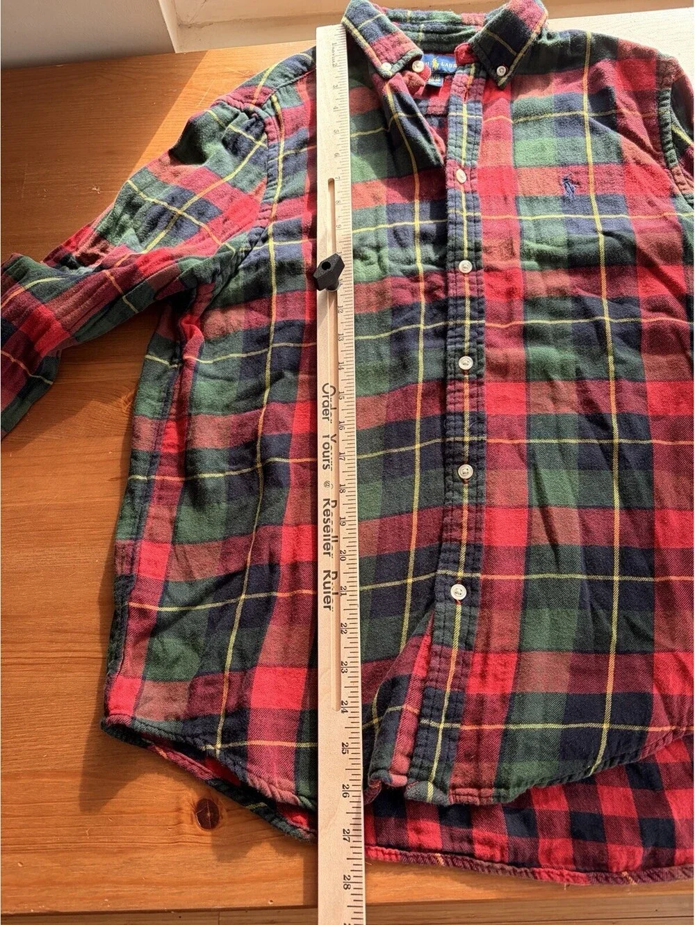 Polo Ralph Lauren Boys Flannel Shirt Red Plaid Boys XL 18-20 100% Cotton
